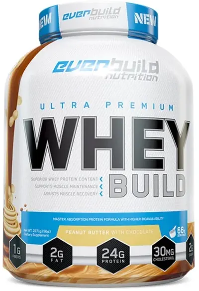 Ultra Premium Whey Build, unt de arahide, 2.27 kg, Everbuild