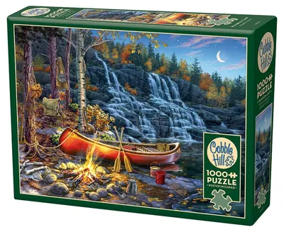 Puzzle Cobble Hill din 1000 de piese - Camping la cascadă