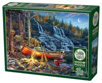 Puzzle Cobble Hill din 1000 de piese - Camping la cascadă
