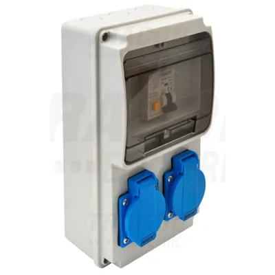 Cutie de distributie cu protectie TDB02-6MV Prot.: RCBO, Out: 2×SCHUKO