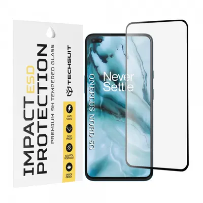 Folie de protectie Ecran Techsuit pentru OnePlus Nord 5, Sticla Securizata, Full Glue, Neagra