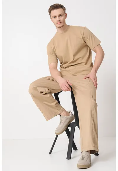 Tricou relaxed fit de bumbac Dapolino - Maro camel