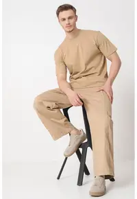 Tricou relaxed fit de bumbac Dapolino - Maro camel