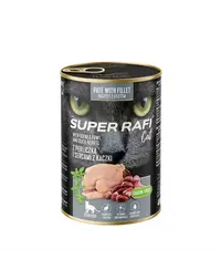 SUPER RAFI Cat cu bibilică și inimi de rață 400 g pentru pisici sterilizate
