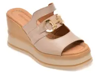 Papuci GOLD DEER gri, 22092, din piele naturala
