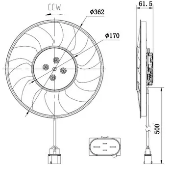 Ventilator Potrivit Audi A4 Allroad B9, A4 B9, A5, A6 Allroad C8, A6 C8, A7, A8 D5, Q7, Q8; Vw Touareg 2.0-4.0h 01.15