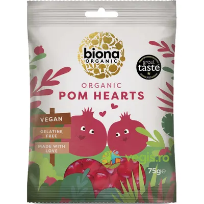 Jeleuri Inimioare cu Rodie fara Gluten Ecologice/Bio 75g