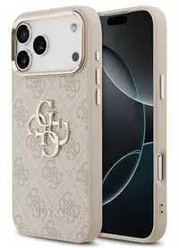 Husă Guess - Logo metalic, iPhone 17 Pro Max, MagSafe, roz