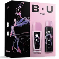 Caseta Cadou Femei B.U Vibe, Deodorant Natural Spray 150 ml, Parfum Corp 75 ml