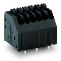 THR PCB terminal block; push-button; 0.5 mm²; Pin spacing 2.5 mm; 4-pole; Push-in CAGE CLAMP®; 0,50 mm²; black
