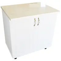 Masca pentru chiuveta cu 2 usi 80 cm Zebra, alb/MDF Alb Mat, cu blat Travertin, 80 x 85 x 60 cm