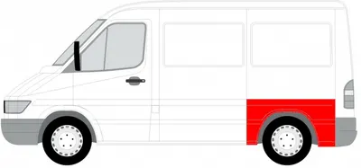 Aripa spate stanga model scurt, lungime 80mm MERCEDES SPRINTER; VW LT intre 1995-2006