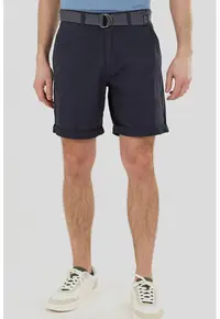Pantaloni scurti chino cu croiala regular-fit si curea in talie North - Negru