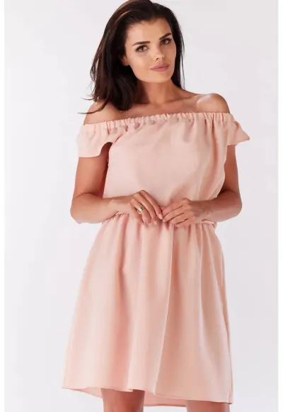 Rochie dama Poliester - M136 - Roz pudrat