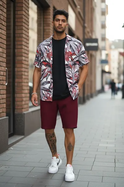 Pantaloni scurti casual, grena 13057 D3-2.2