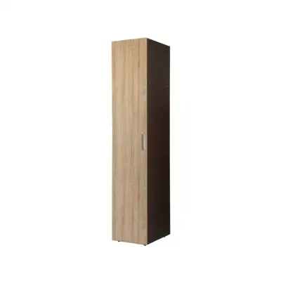 Dulap ALMA, 1 usa, 5 rafturi, corp sonoma inchis, front sonoma deschis, 40x52x203 cm