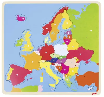 Puzzle din lemn Goki - Europa