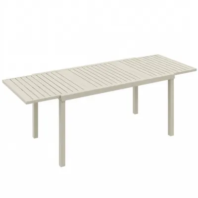 Outsunny Masă de Grădină Extensibilă pentru 6-8 Persoane, din Aluminiu cu Blat cu Lamele, Alb | Aosom Romania