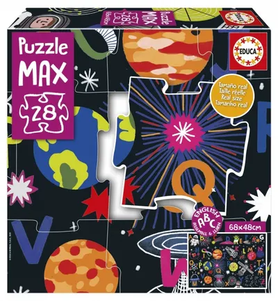 Puzzle pentru copii Educa de 28 piese - Alfabet în spațiu