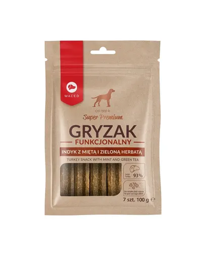 MACED Super Premium Batoane de ros pentru caini cu menta si ceai verde 100 g