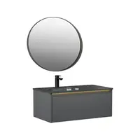 Set mobilier baie Orka Lisbon suspendat 3 piese anthracite 90 cm