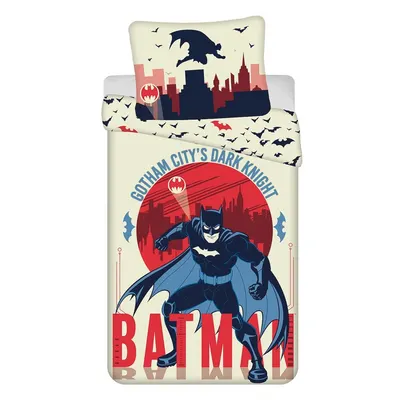 Lenjerie de pat pentru copii din bumbac pentru pat de o persoană 140x200 cm Batman "Gotham's Knight" – Jerry Fabrics