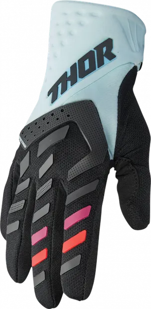 Manusi atv cross dame Thor Spectrum, culoare negru alb menta, marime S