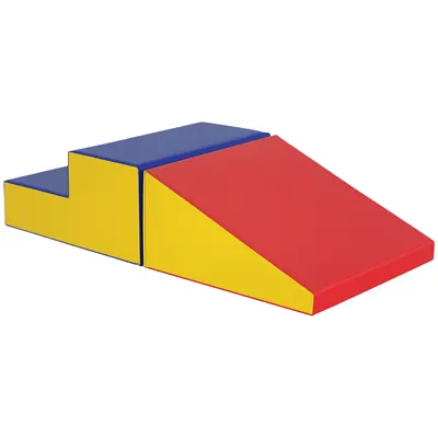 HOMCOM Parcurs motricitate bebeluși jucării de escaladare modular 2 cărămizi gigant din spumă 50 x 50 x 25 cm multicolor | Aosom Romania