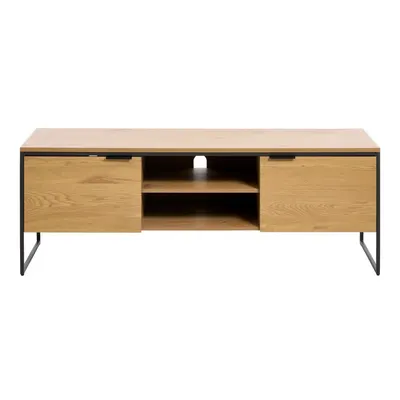 Comodă TV în culoare naturală cu aspect de lemn de stejar 155x55x45 cm Cesura – Unique Furniture