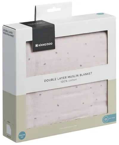 Pătură de muselină cu două straturi KikkaBoo - Hedge-hugs, 100 х 100 cm