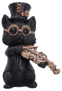 Statuetă Nemesis Now Adult: Gothic - Music Meowstro (Violin), 10 cm