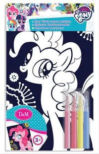 Set creativ Revontuli Toys Oy - Coloreaza singur, My little pony, cu contur de catifea