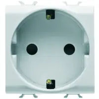 Priza Standard Germana 250v C.a. - Borne de Strangere Frontale - 2p+e 16a - 2 Module - Alb Satinat - Chorusmart
