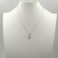 Set colier cu lant din argint 925 si pandant lalea cu sidef alb si pietre fine din cubic zirconia