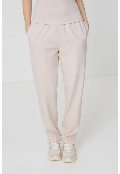 Pantaloni conici cu talie elastica - Maro nisip