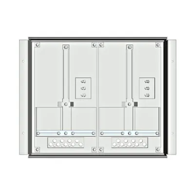 Meter box insert 1-row, 2 meter boards / 8 Modul heights