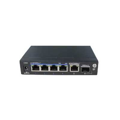 Switch Gigabit cu 4 porturi PoE+ UTP3306TS-PSB, 1 port uplink, 1 port SFP, 60 W, 12 Gbps, 8000 MAC