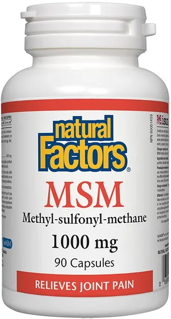 MSM Methyl-sulfonyl-methane, 1000 mg, 90 capsule, Natural Factors