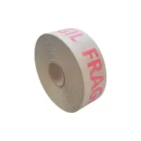 Bandă adezivă umectibilă din hârtie FRAGILE - alb - 60mm x 200m - Default Title