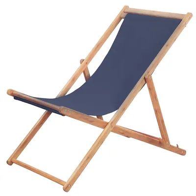 vidaXL Scaun pliant din material textil și cadru din lemn, albastru