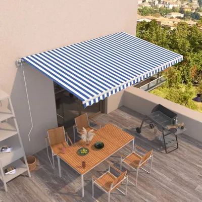 Gossi copertina retractabila automat, albastru si alb, 500x350 cm