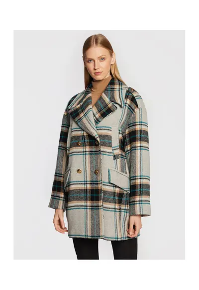 Palton dama - nasturi - multicolor - 66% lana - 24% poliamida