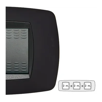 Placa ornament technopolimer, 2+2+2 module, negru