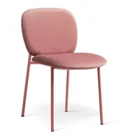Scaun de dining roz stivuibil tapițat Lea – Micadoni