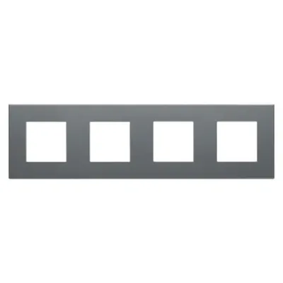 Placa Ornament Dahlia - in Technopolymer - 4 Modul Horizontal/vertical - Dark Grey