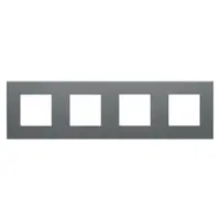 Placa Ornament Dahlia - in Technopolymer - 4 Modul Horizontal/vertical - Dark Grey