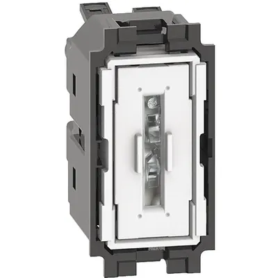 Intrerupator simplu, borne automate, iluminabil Bticino Living Now K4001A, alb, negru