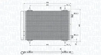 Condensator climatizare (cu uscator) potrivit CITROEN C8, JUMPY II; FIAT SCUDO, ULYSSE; LANCIA PHEDRA; PEUGEOT 807, EXPERT, EXPERT TEPEE 1.6D 2.0D 02.06