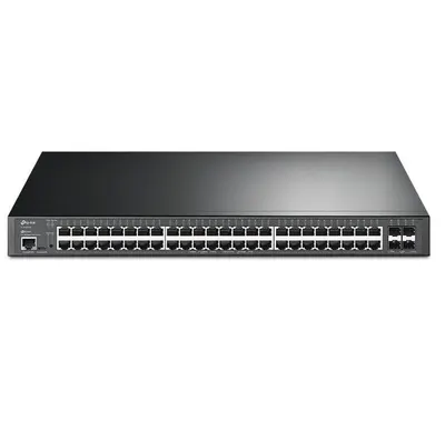 "JetStream™ 48-Port Gigabit and 4-Port 10GE SFP+ L2+ Managed Switch with 48-Port PoE+ PORT: 48× Gigabit PoE+ Ports, 4× 10G SFP+