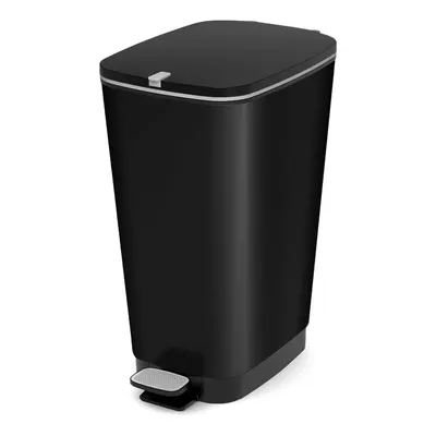 Coș de gunoi negru mat cu pedală din plastic 45 l Chic Bin – KIS